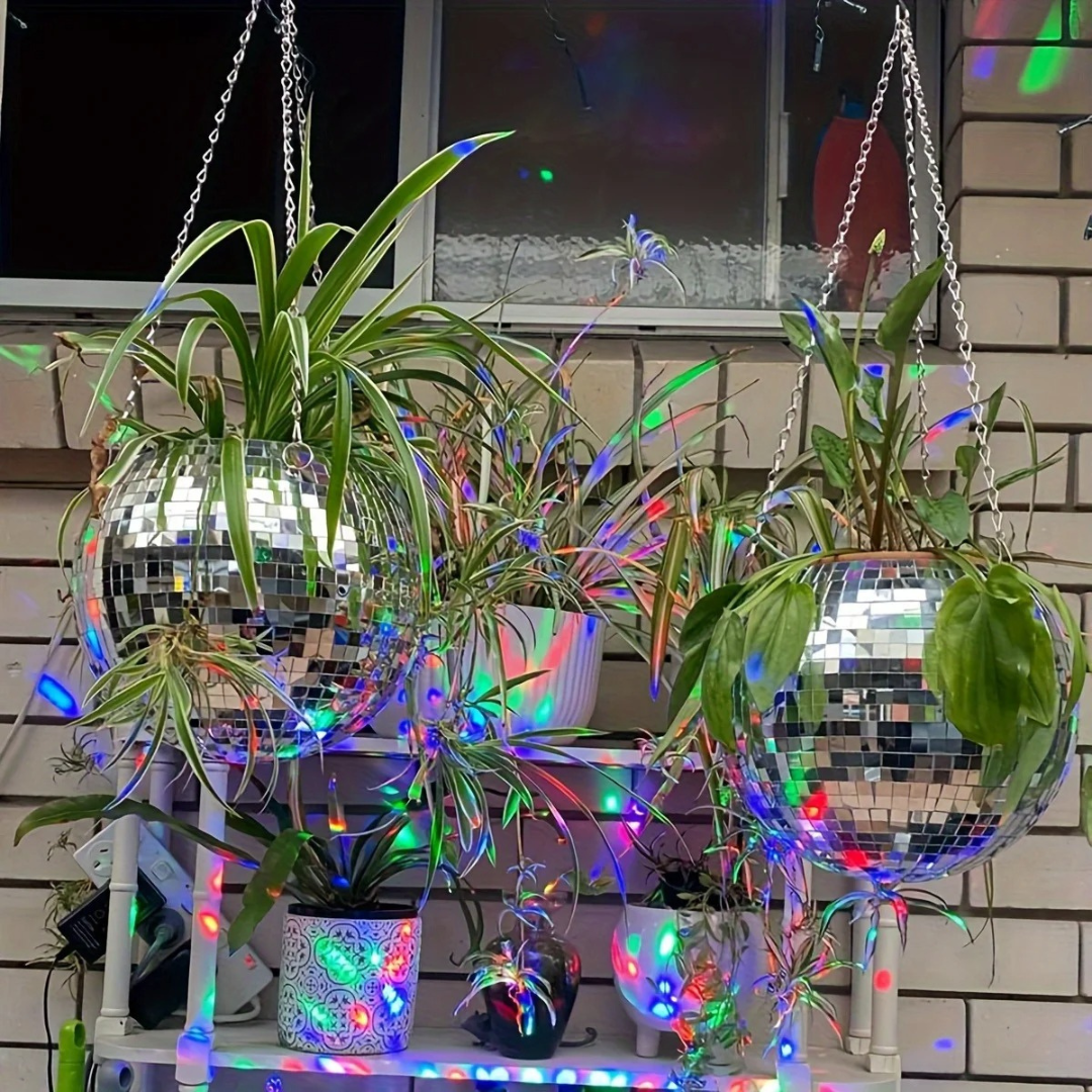 Disco Ball Hanging Planter