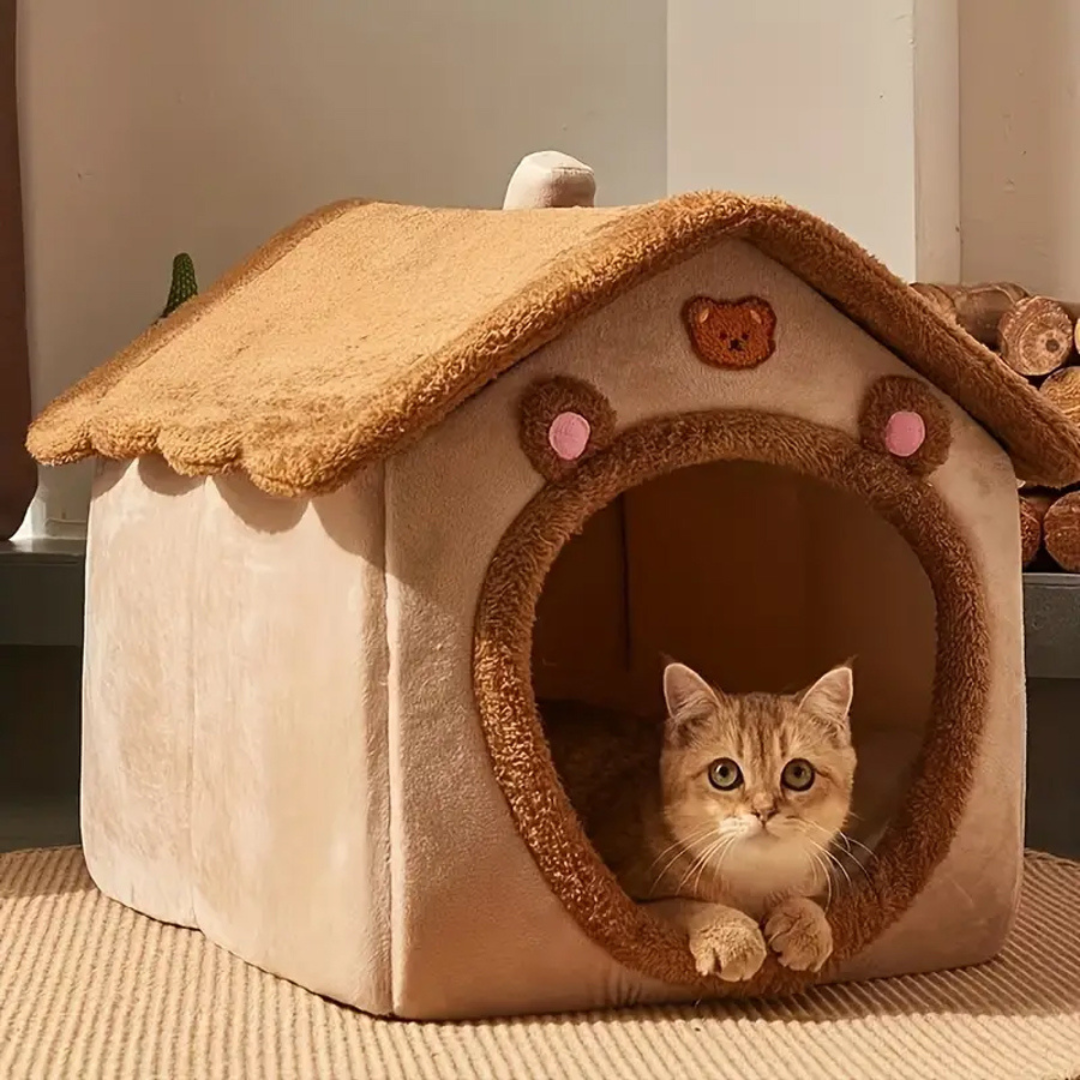 Plush & Washable Foldable Pet House