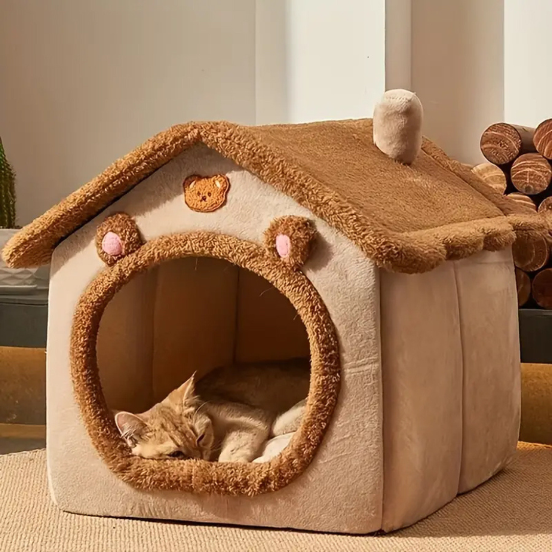 Plush & Washable Foldable Pet House